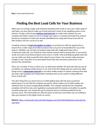 Finding the Best Load Cells for Your Business