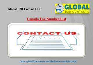 Canada Fax Number List