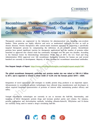 Recombinant Therapeutic Antibodies and Proteins Market Growth Outlook to 2026