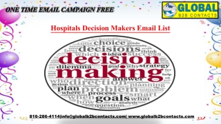 Hospitals Decision Makers Email List