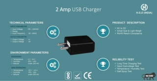 HGD 2 Amp USB Charger (Black) | HGD INDIA