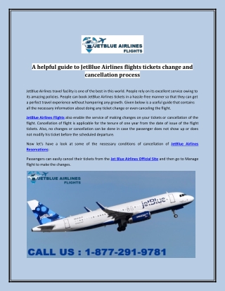 A helpful guide to JetBlue Airlines flights tickets change and cancellation process