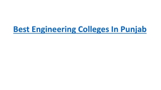 Best Engineering Colleges In Punjab