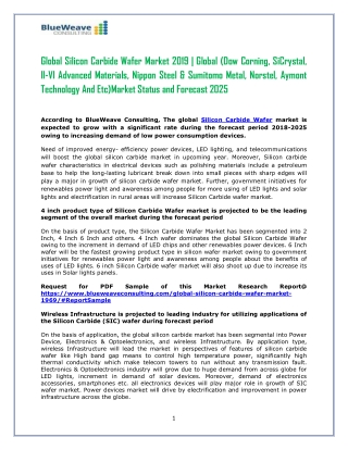 Global Silicon Carbide Wafer Market 2019 Global Market Status and Forecast 2025