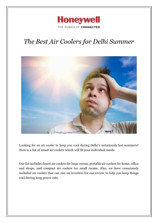 The Best Air Coolers for Delhi Summer