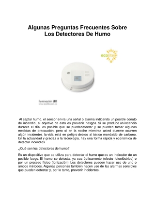 Algunas Preguntas Frecuentes Sobre Los Detectores De Humo