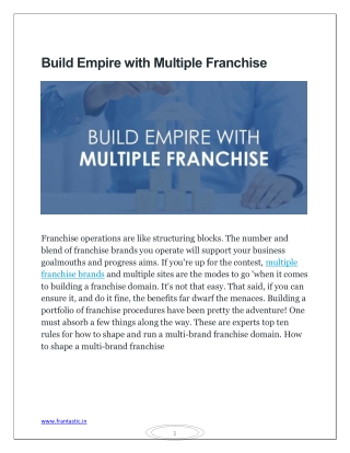 Build Empire with Multiple Franchise