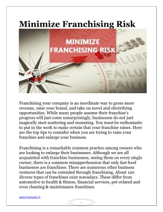 Minimize Franchising Risk