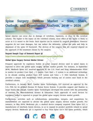 Spine Surgery Devices Market – Trends, Outlook, and Opportunity Analysis, 2018 – 2026