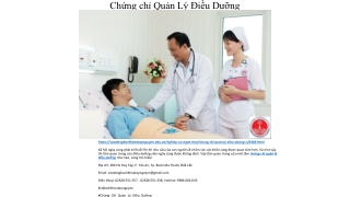 Chứng chỉ Quản Lý Điều Dưỡng