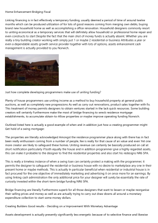 Residence Growth Bridging Money