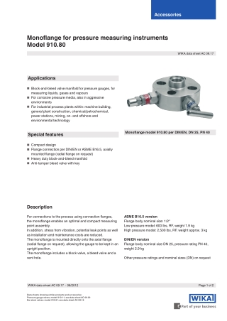 Wika Monoflange for pressure measuring instruments.pdf