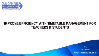 Needs of Time Table Management System - Our Campus Software