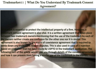 Trademarks411 | What Do You Understand By Trademark Consent Agreement?