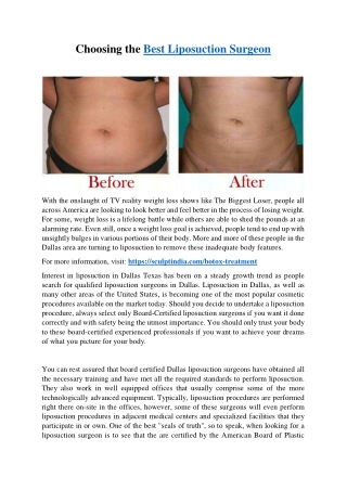 Choosing The Best Liposuction Surgeon