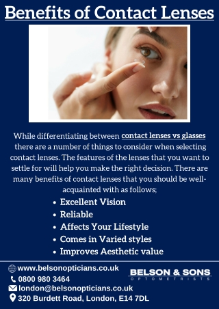 Benefits of Contact Lenses