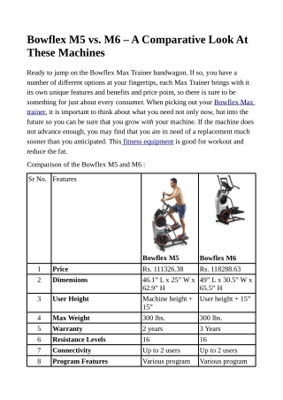 Bowflex M5 vs. M6 – A Comparative Look At These Machines