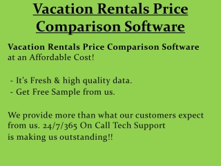 Vacation Rentals Price Comparison Software