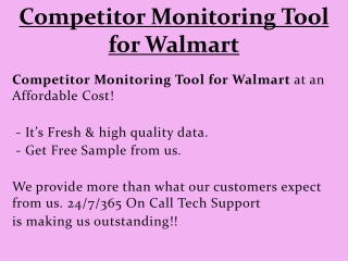 Competitor Monitoring Tool for Walmart