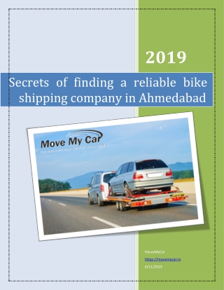 Secrets of finding a reliable bike shipping company in Ahmedabad