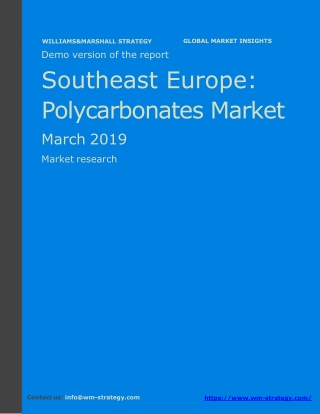 WMStrategy Demo Southeast Europe Polycarbonates Market March 2019