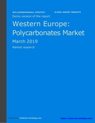 WMStrategy Demo Western Europe Polycarbonates Market March 2019