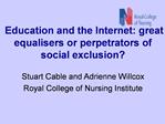 Education and the Internet: great equalisers or perpetrators of social exclusion