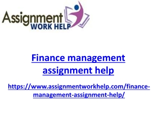 Finance management assignment help