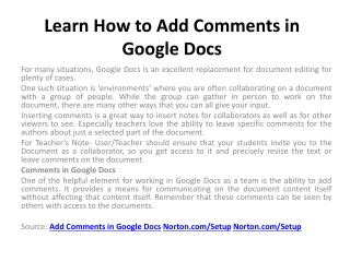 Learn How to Add Comments in Google Docs