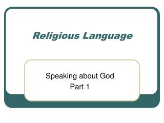 Religious Language