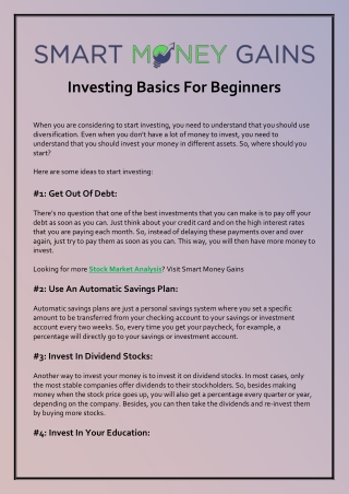 Investing Basics For Beginners