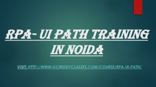 RPA- UI PATH TRAINING IN NOIDA