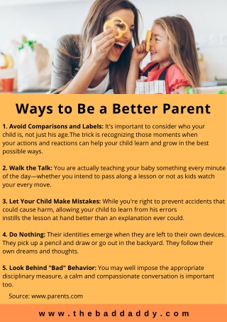 Ways To Be a Better Parent
