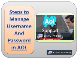 How to manage username and password in AOL mail?