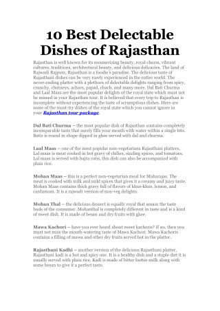 10 best delectable dishes of rajasthan
