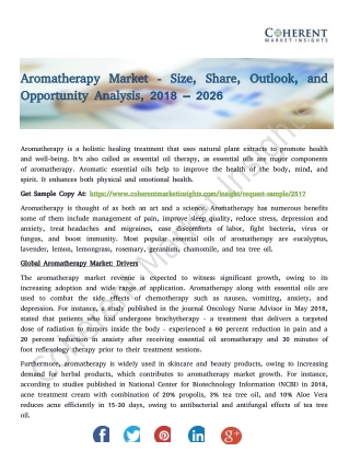 Aromatherapy Market - Trends, Outlook, and Opportunity Analysis, 2018 – 2026