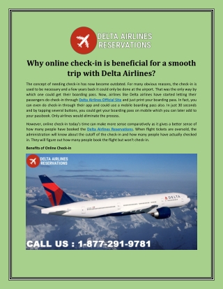 Why online check-in is beneficial for a smooth trip with Delta Airlines