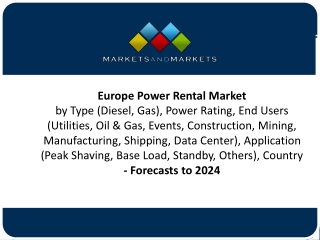 Europe Power Rental Market Research Report – 2024