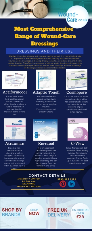 Most Comprehensive Range of Wound-Care Dressings