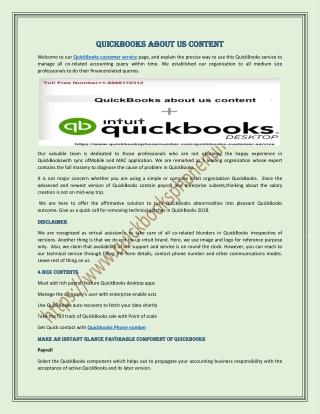 QuickBooks about us content
