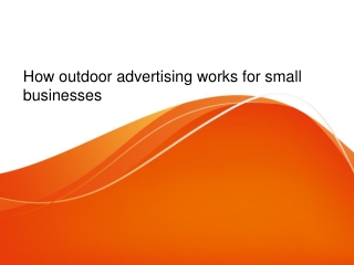 How outdoor advertising works for small businesses