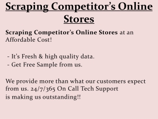 Scraping Competitor’s Online Stores