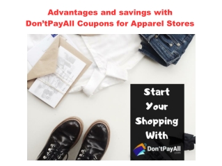 Advantages and savings with Don’tPayAll Coupons for Apparel Stores