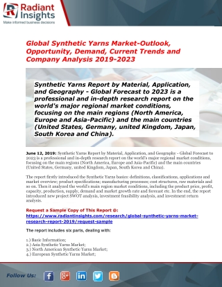 Synthetic Yarns Market – Current Trends and Industry Overview, 2023