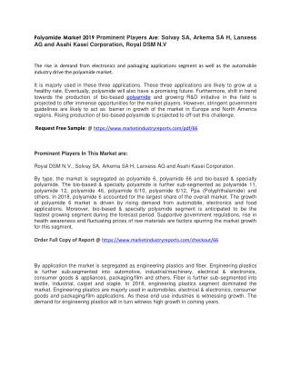 Polyamide market evaluation with focus on development trends 2019