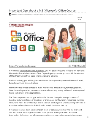 MS Office Course in Delhi, Noida & Gurgaon with 100% Placement