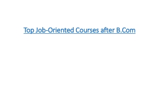 Top Job-Oriented Courses after B.Com