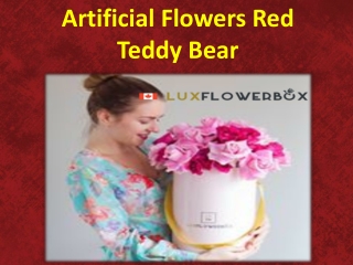 Artificial Flowers Red Teddy Bear