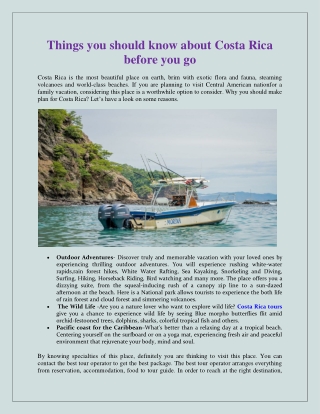 Things you should know about Costa Rica before you go