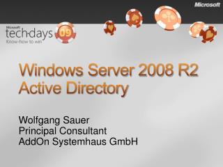 Windows Server 2008 R2 Active Directory